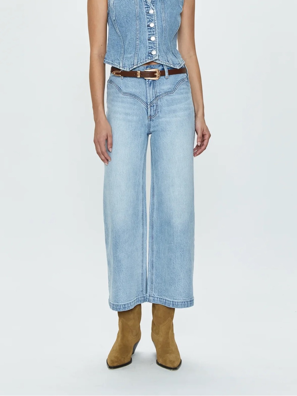 Pistola Lana Crop Western Stitch Wide Jeans
